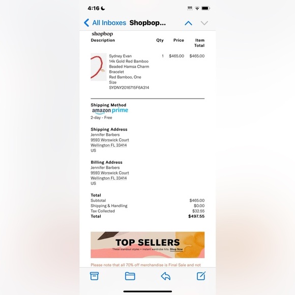 Sydney Evan red bamboo w 18k gold Hamsa w diamonds ruby broken - Picture 15 of 15